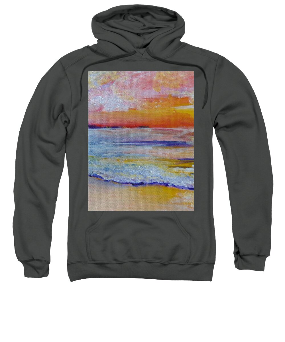 Gulf Of Mexico Sweatshirt featuring the painting Sunset on the Gulf by Saundra Johnson