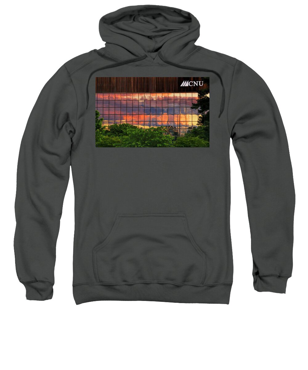 Sunset Sweatshirt featuring the photograph Sunset Reflections on a Wall of Glass by Ola Allen