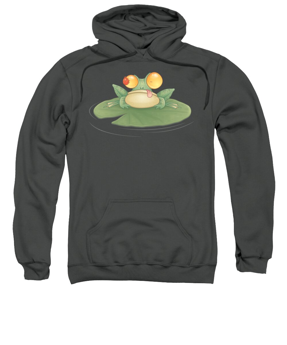 Frog Sweatshirt featuring the digital art Swamp Snack by John Schwegel