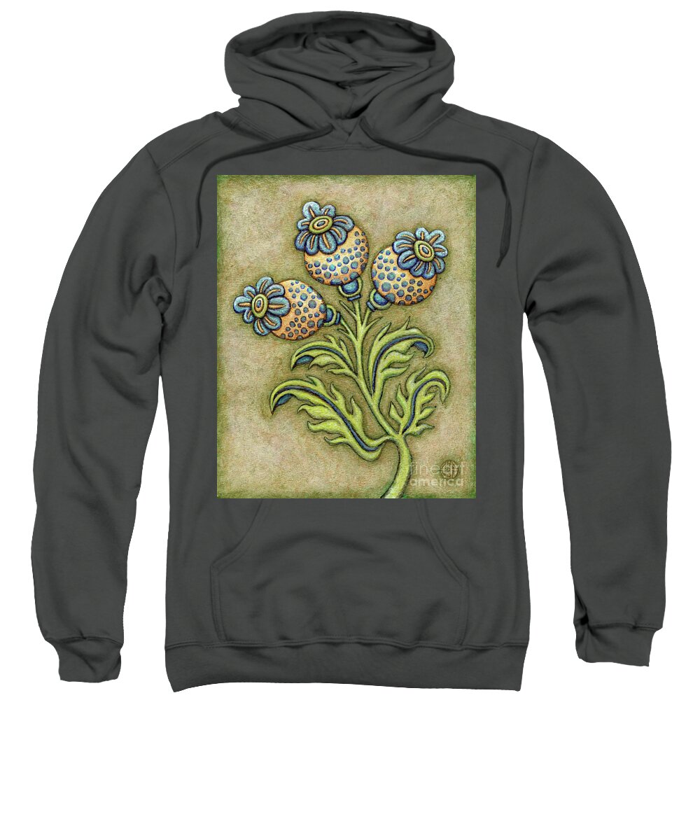 Floral Sweatshirt featuring the painting Tapestry Flower 6 by Amy E Fraser