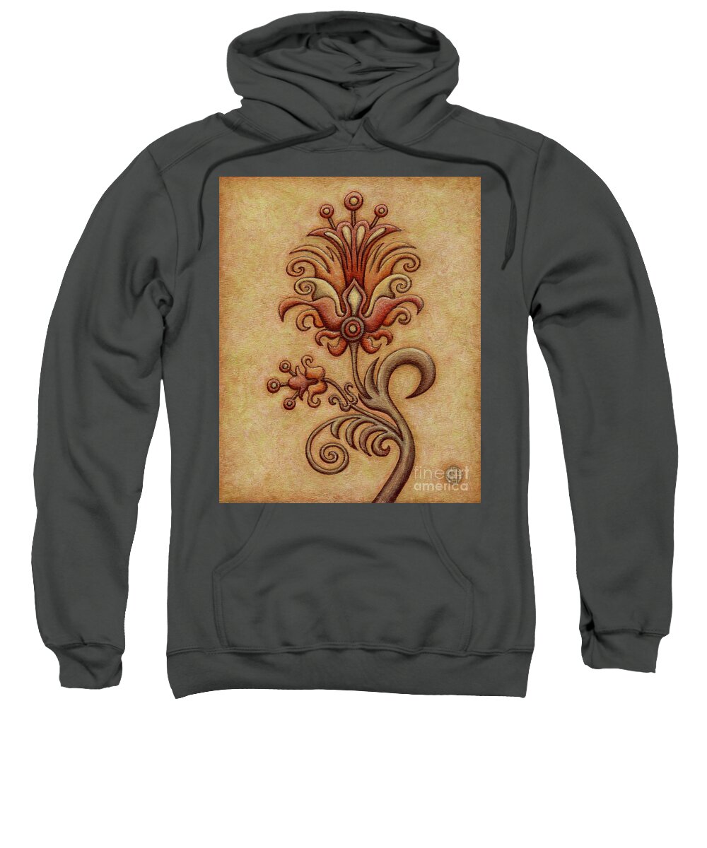 Floral Sweatshirt featuring the painting Tapestry Flower 7 by Amy E Fraser