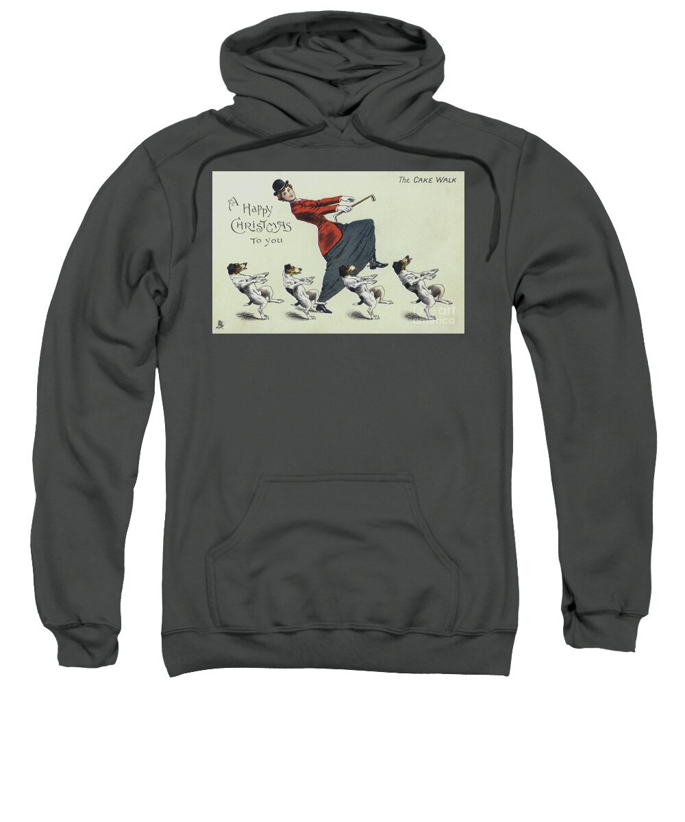 Cake Sweatshirt featuring the drawing The cake walk, with dogs by English School
