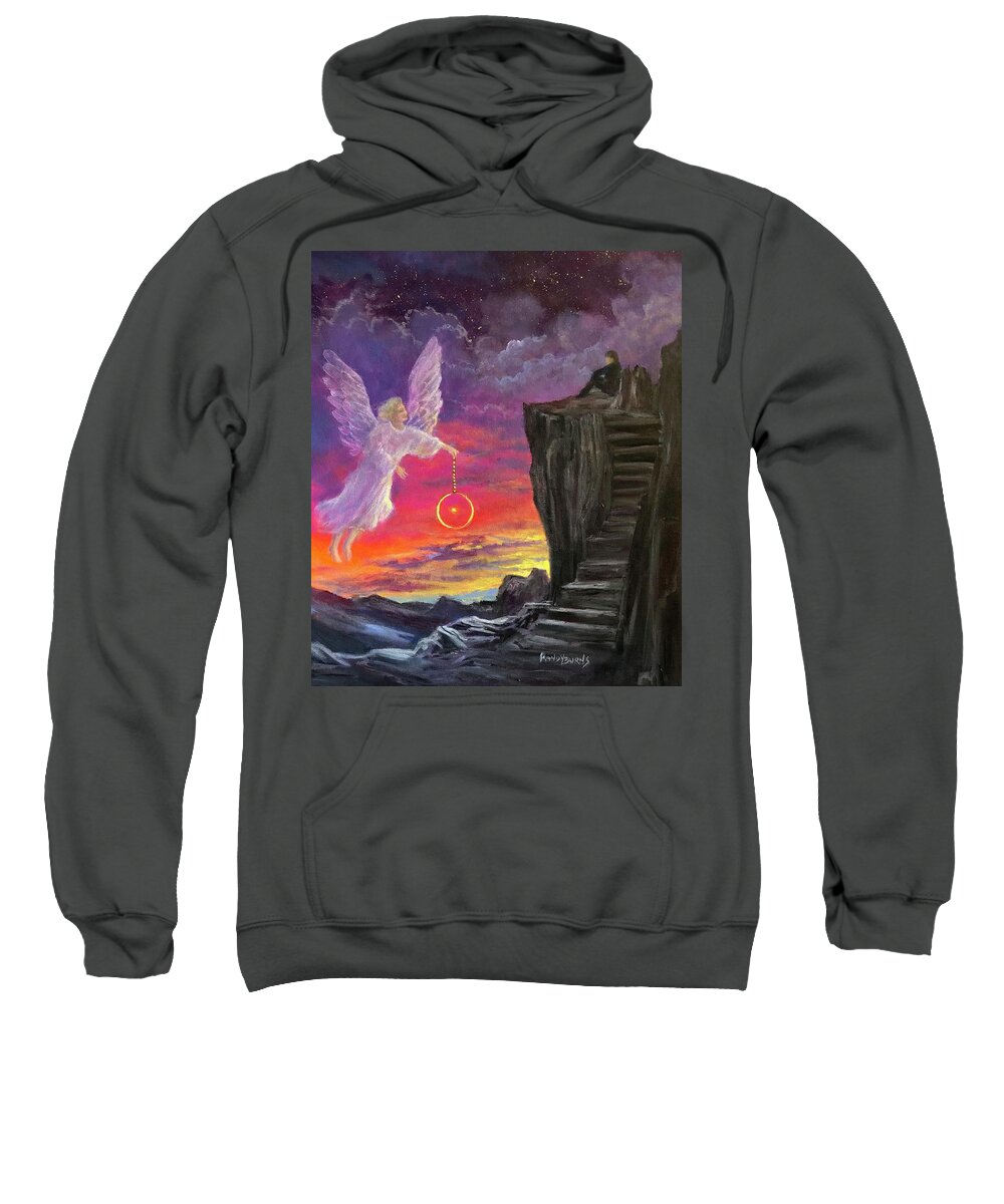 Morning Sweatshirt featuring the painting The Morning Star by Rand Burns