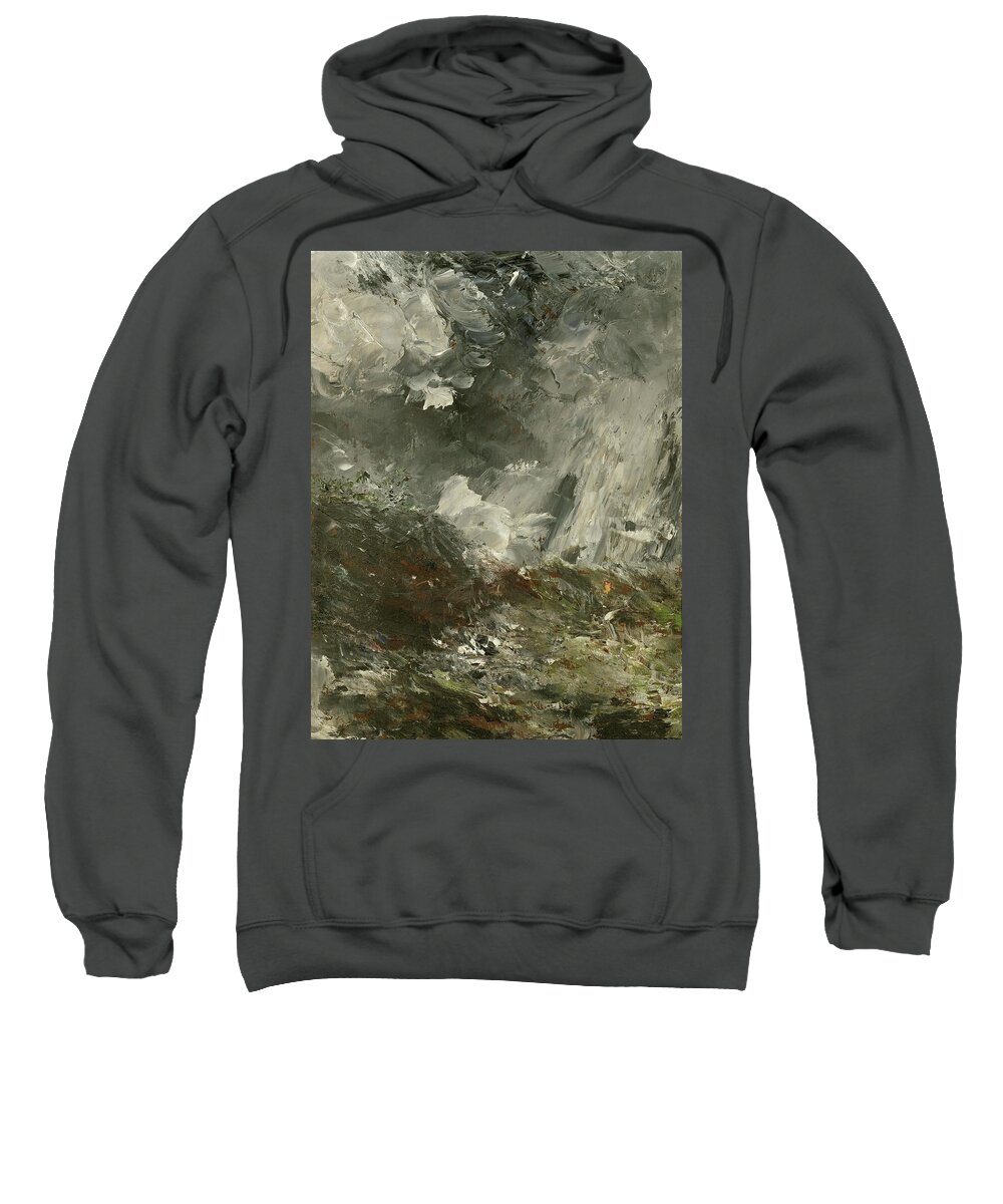 August Strindberg Sweatshirt featuring the painting The Night of Jealousy. Oil on canvas -1893- 41 x 32 cm. by August Strindberg
