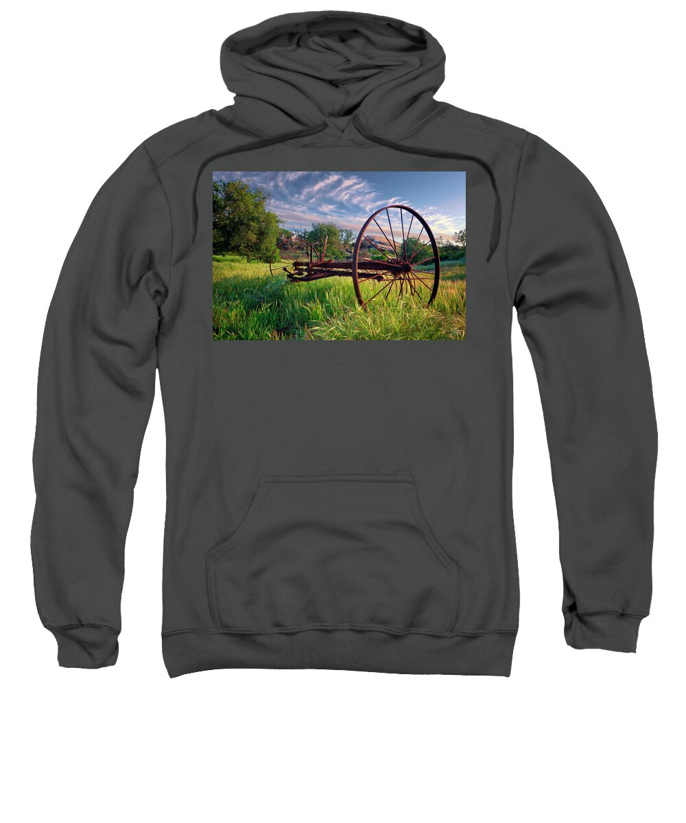 Mower Sweatshirt featuring the photograph The Old Hay Rake 2 by Endre Balogh