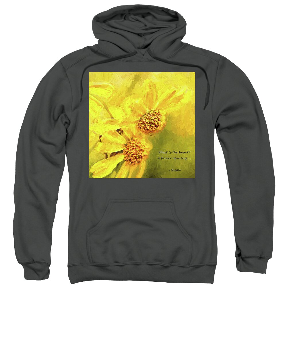 Rumi Sweatshirt featuring the photograph The unfolding by Gaye Bentham