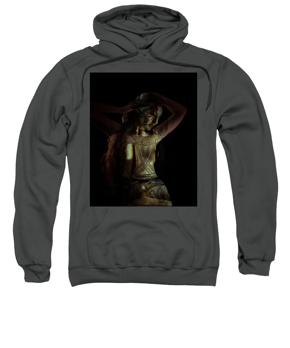 The Woman Beneath Sweatshirt featuring the photograph The Woman Beneath by Marianna Mills