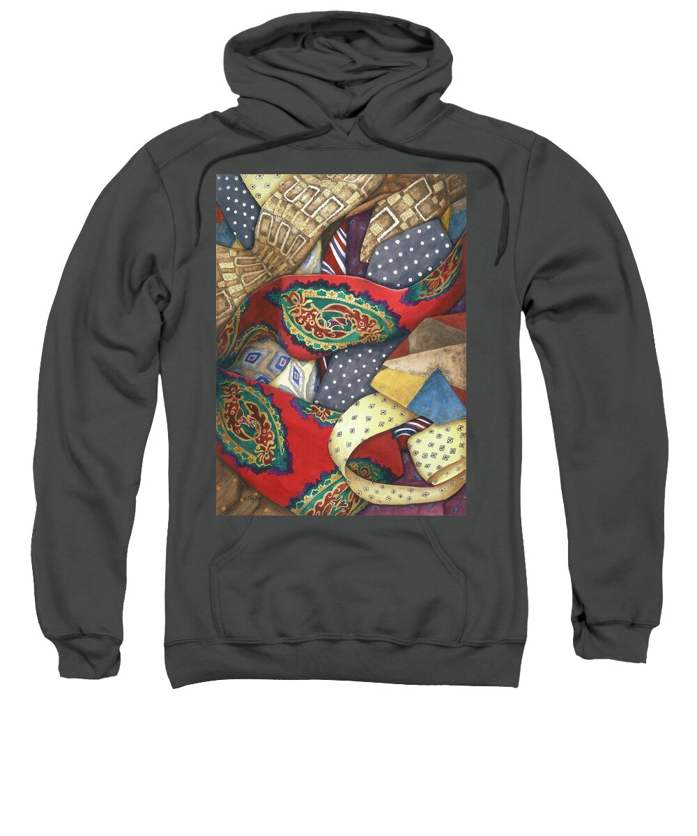 Ties Sweatshirt featuring the painting Tie One On by Lori Taylor