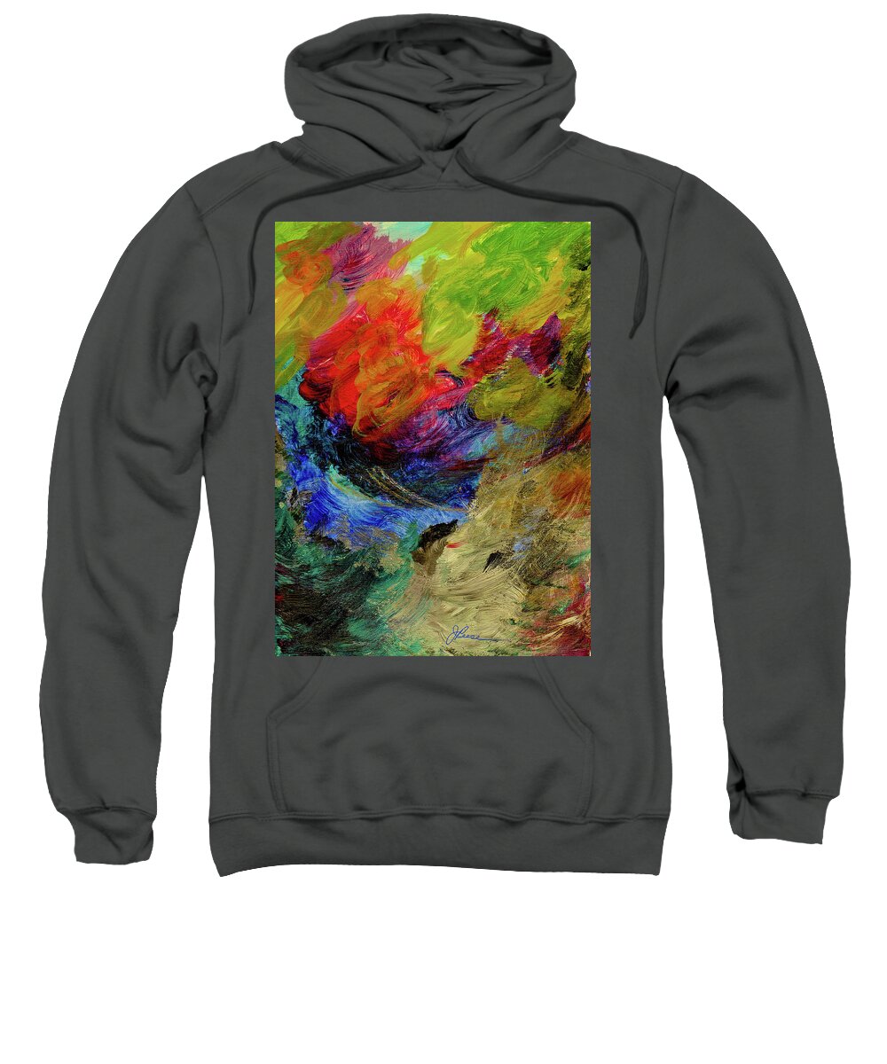 Red Sweatshirt featuring the painting Time Changes by Joan Reese