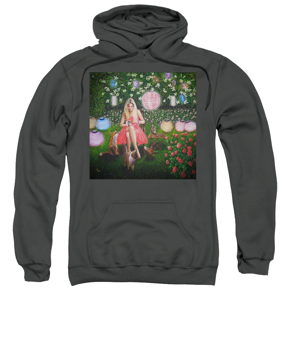 Impressionism Sweatshirt featuring the painting Togetherness by Shirley Wellstead