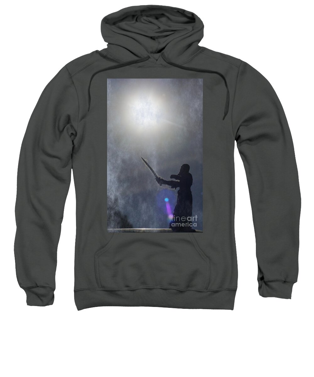 Moon Sweatshirt featuring the photograph The Moon Warrior Awakens by Wibada Photo