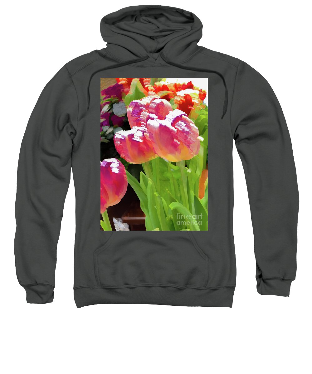 Abstract Sweatshirt featuring the photograph Tulip flower pastel by Phillip Rubino