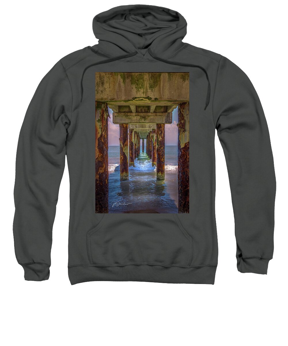 St. Augustine Sweatshirt featuring the photograph Under the Boardwalk by Joseph Desiderio