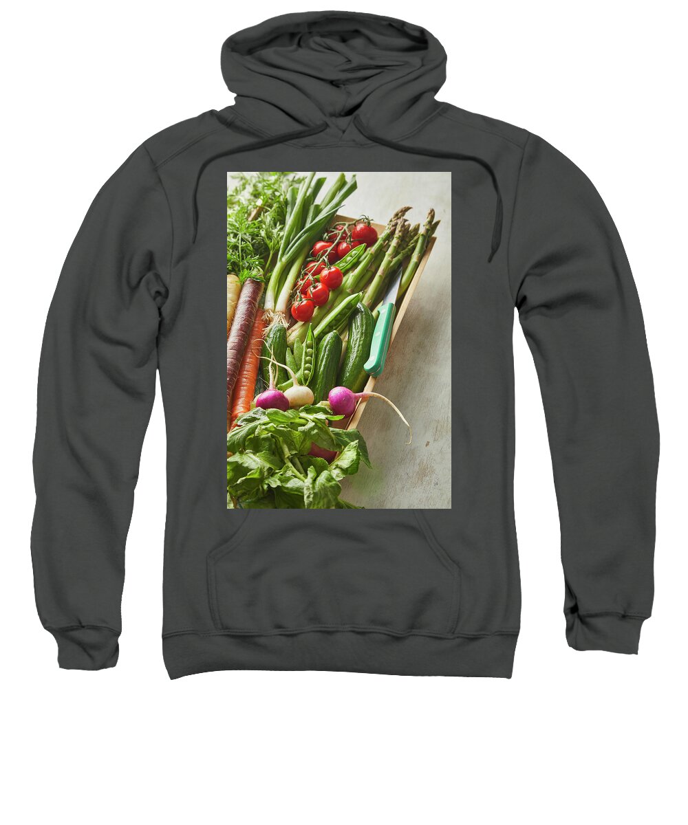 Cuisine At Home Sweatshirt featuring the photograph Vegetables in a tray by Cuisine at Home