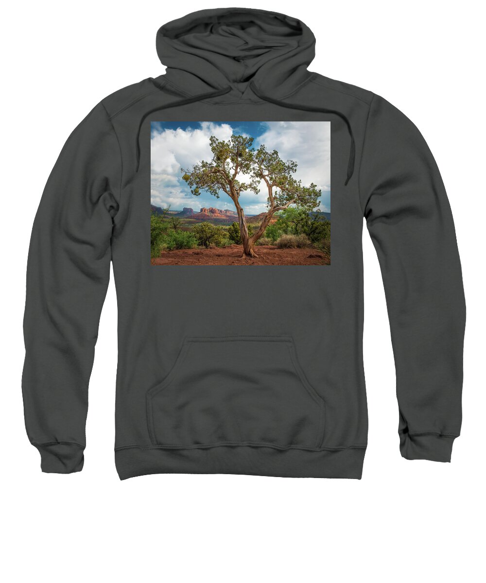 Sedona Sweatshirt featuring the photograph View From Juniper 1302 by Kenneth Johnson