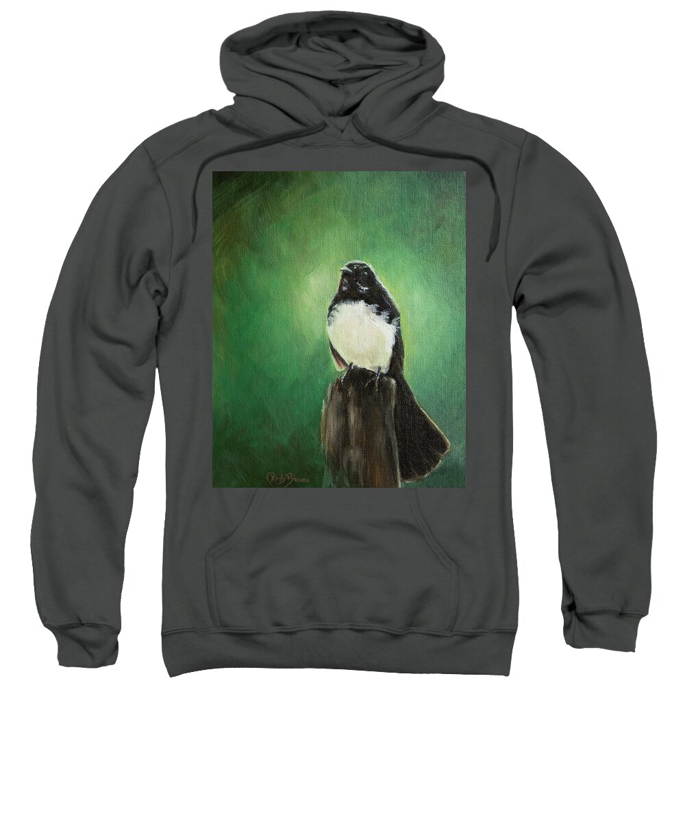 Wagtail Sweatshirt featuring the painting Wagtail by Kirsty Rebecca