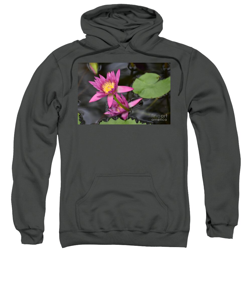Lilies Sweatshirt featuring the digital art Water Lily by Yenni Harrison