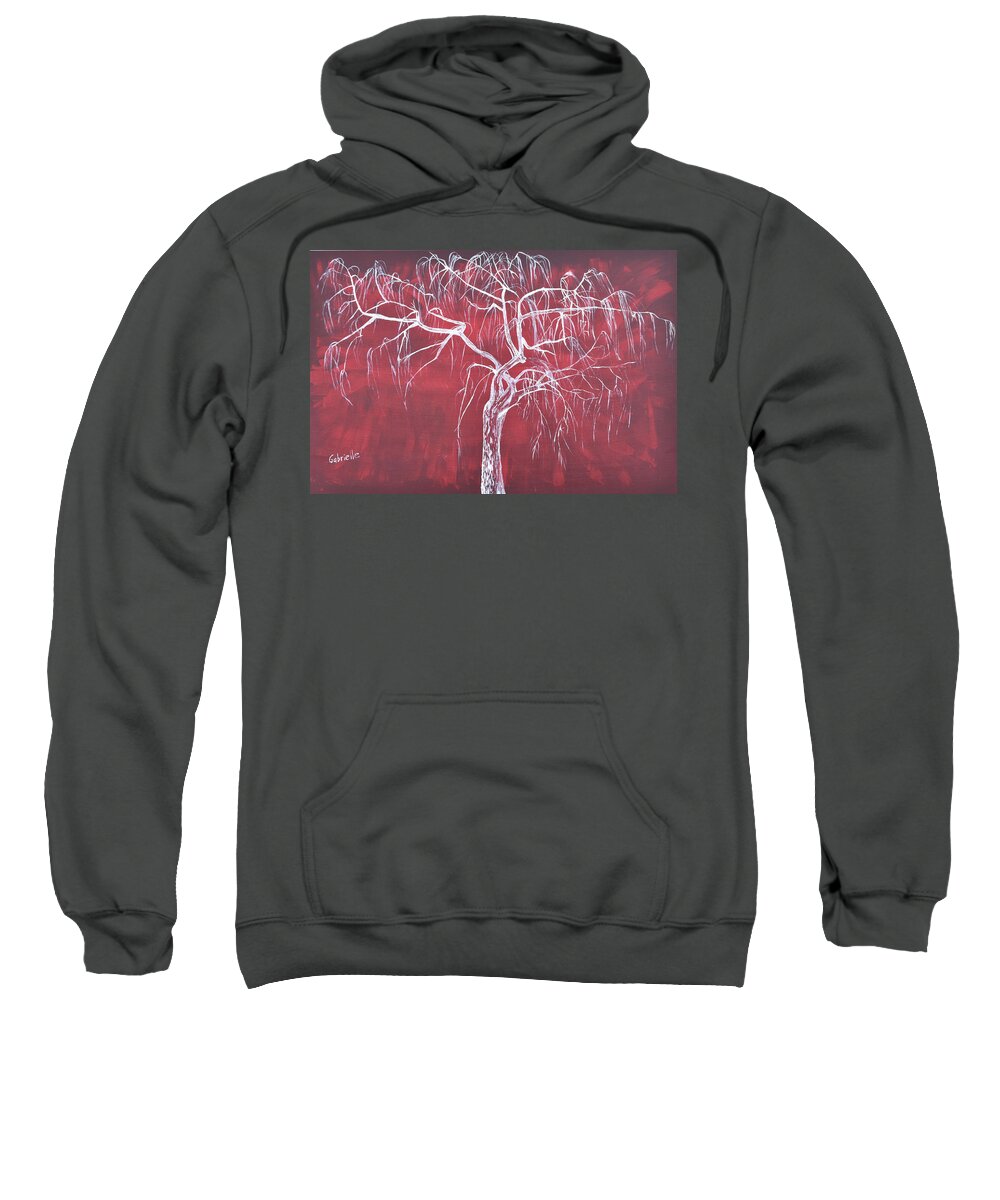 Red Sweatshirt featuring the painting Weeping Red by Gabrielle Munoz