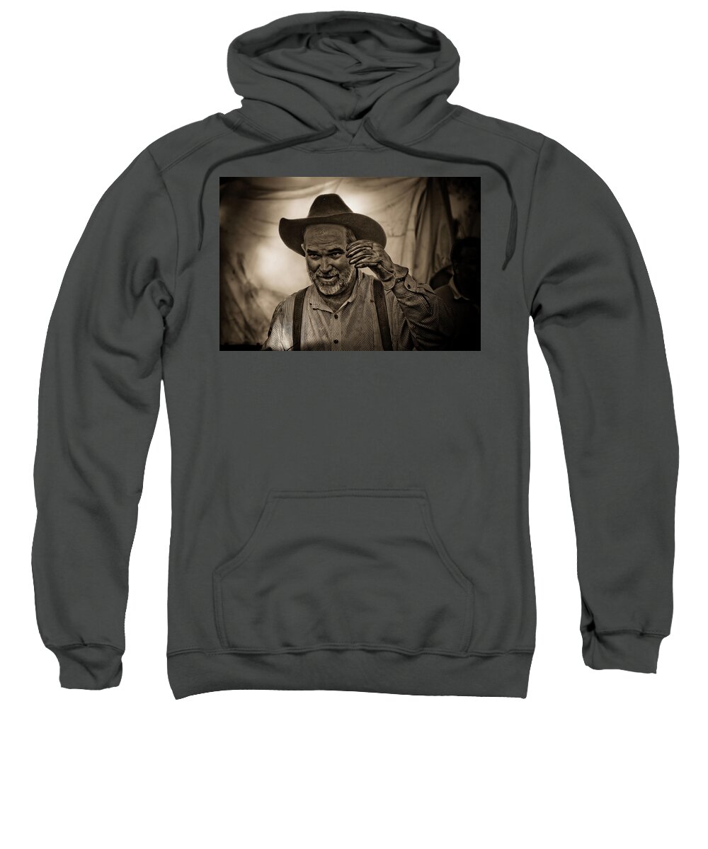 Western Cowboy Art Sweatshirt featuring the photograph Well, let me tell ya by Toni Hopper