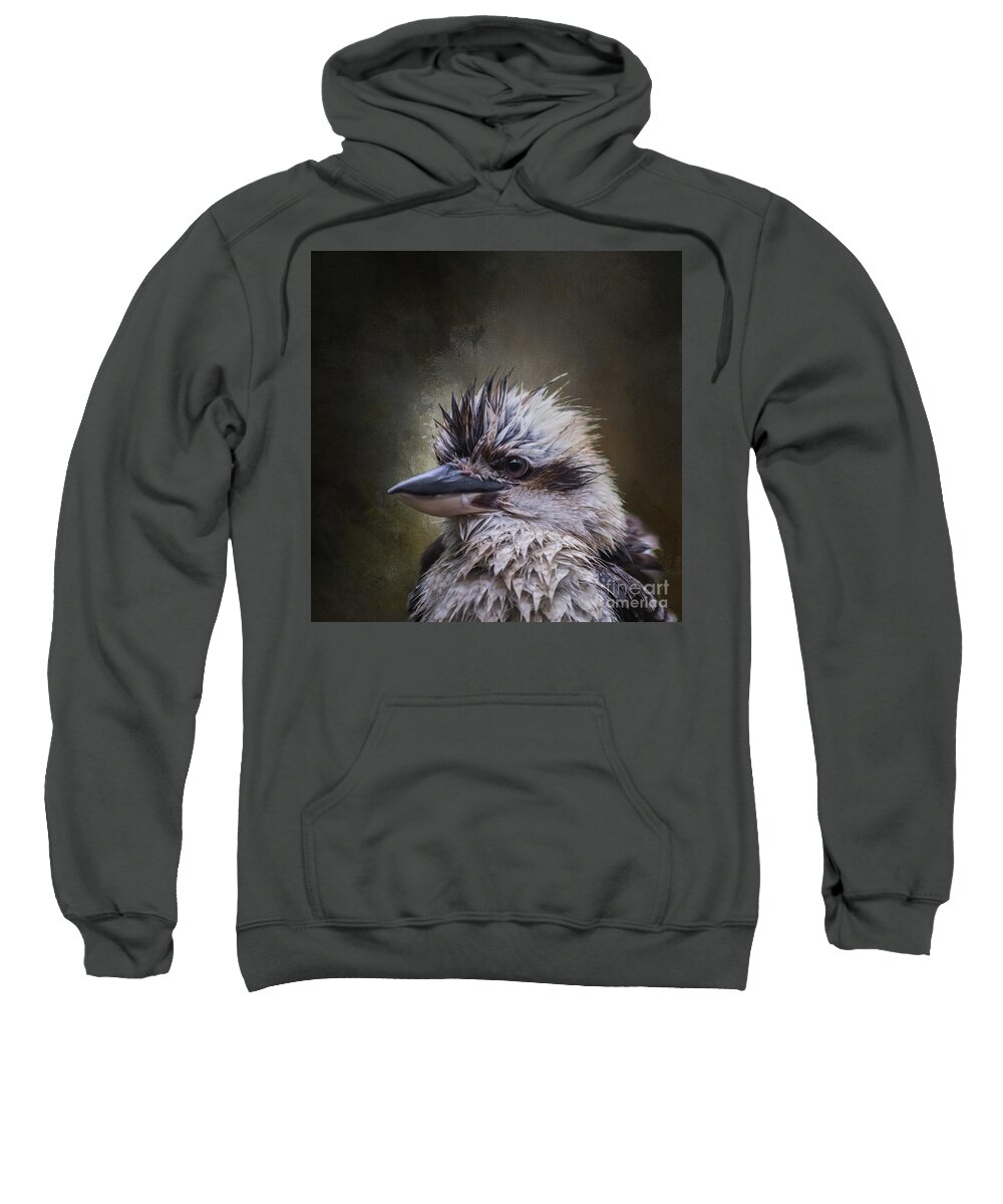 Kookaburra Sweatshirt featuring the photograph Wet Bird by Eva Lechner