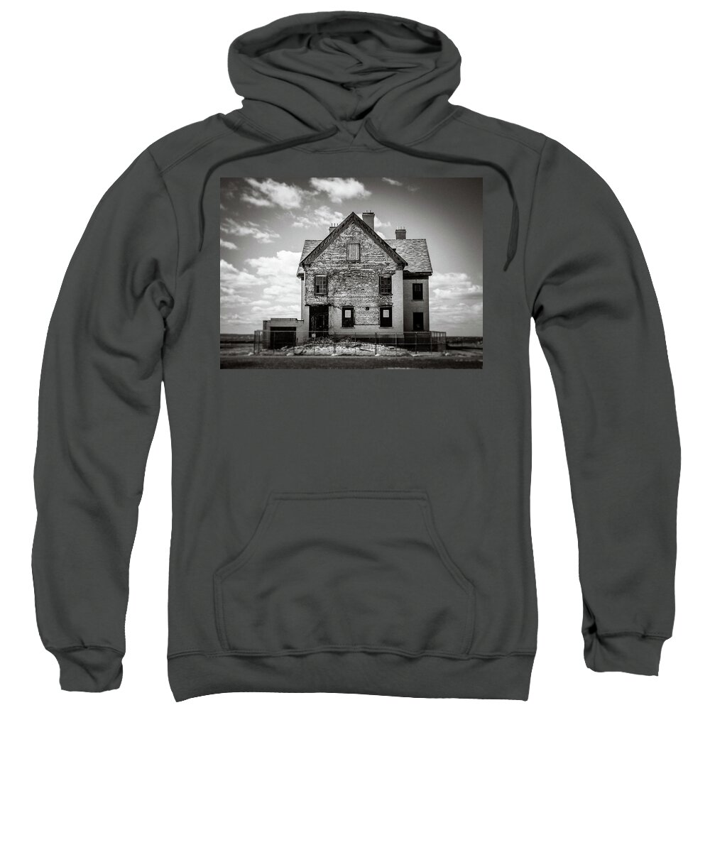 Black And White Sweatshirt featuring the photograph What Remains by Steve Stanger