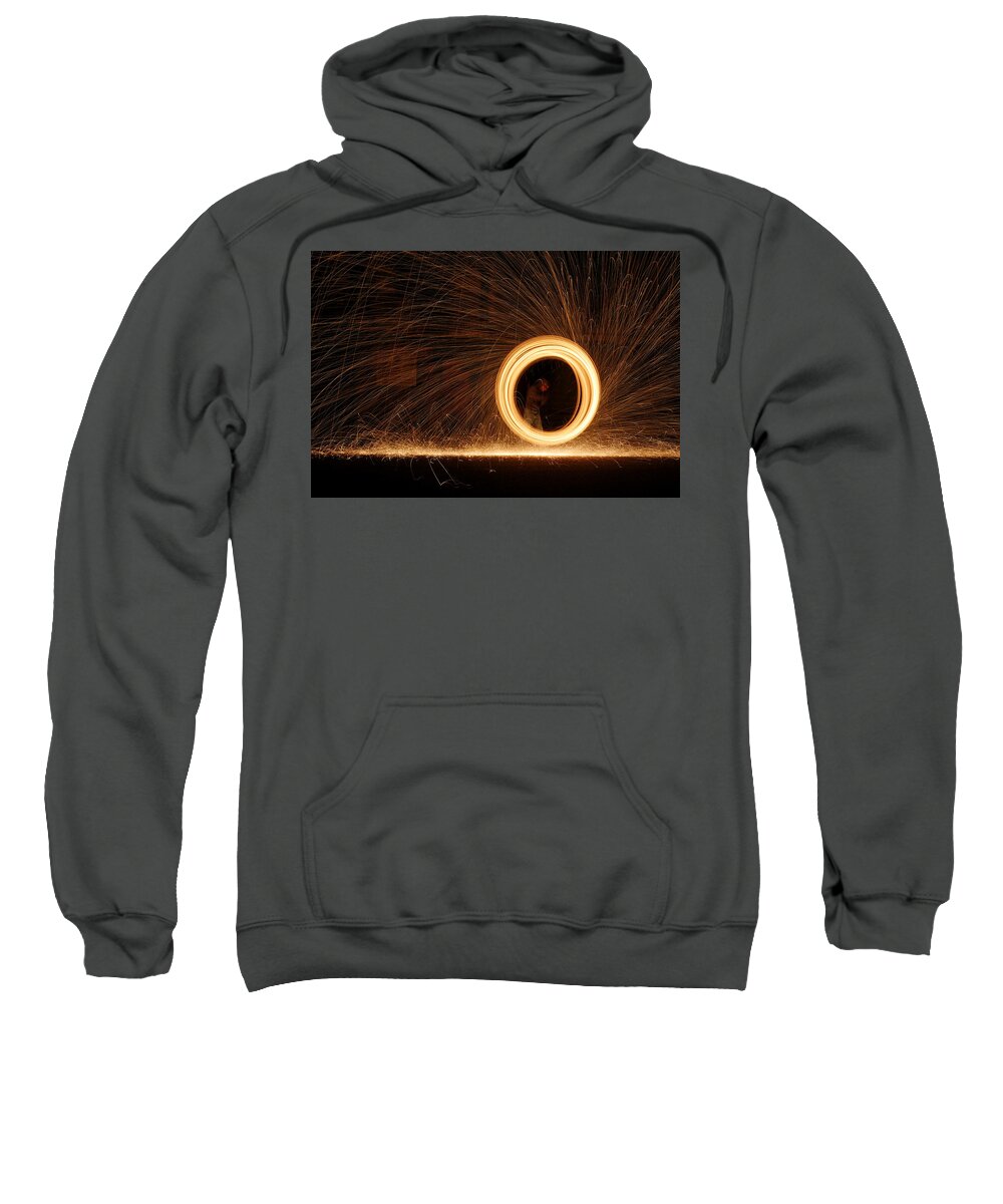 Richard Reeve Sweatshirt featuring the photograph Wheel of Fire by Richard Reeve
