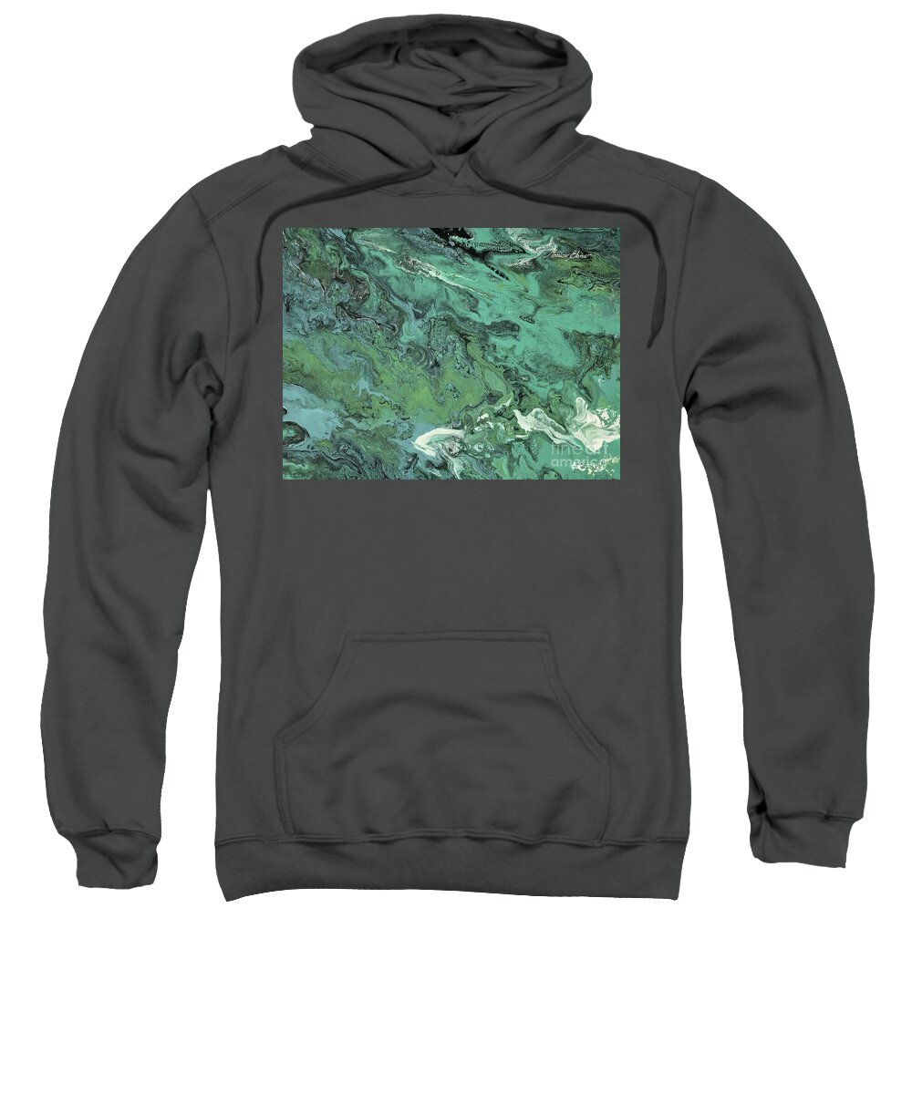 Abstract Art Sweatshirt featuring the painting White dolphin by Monica Elena