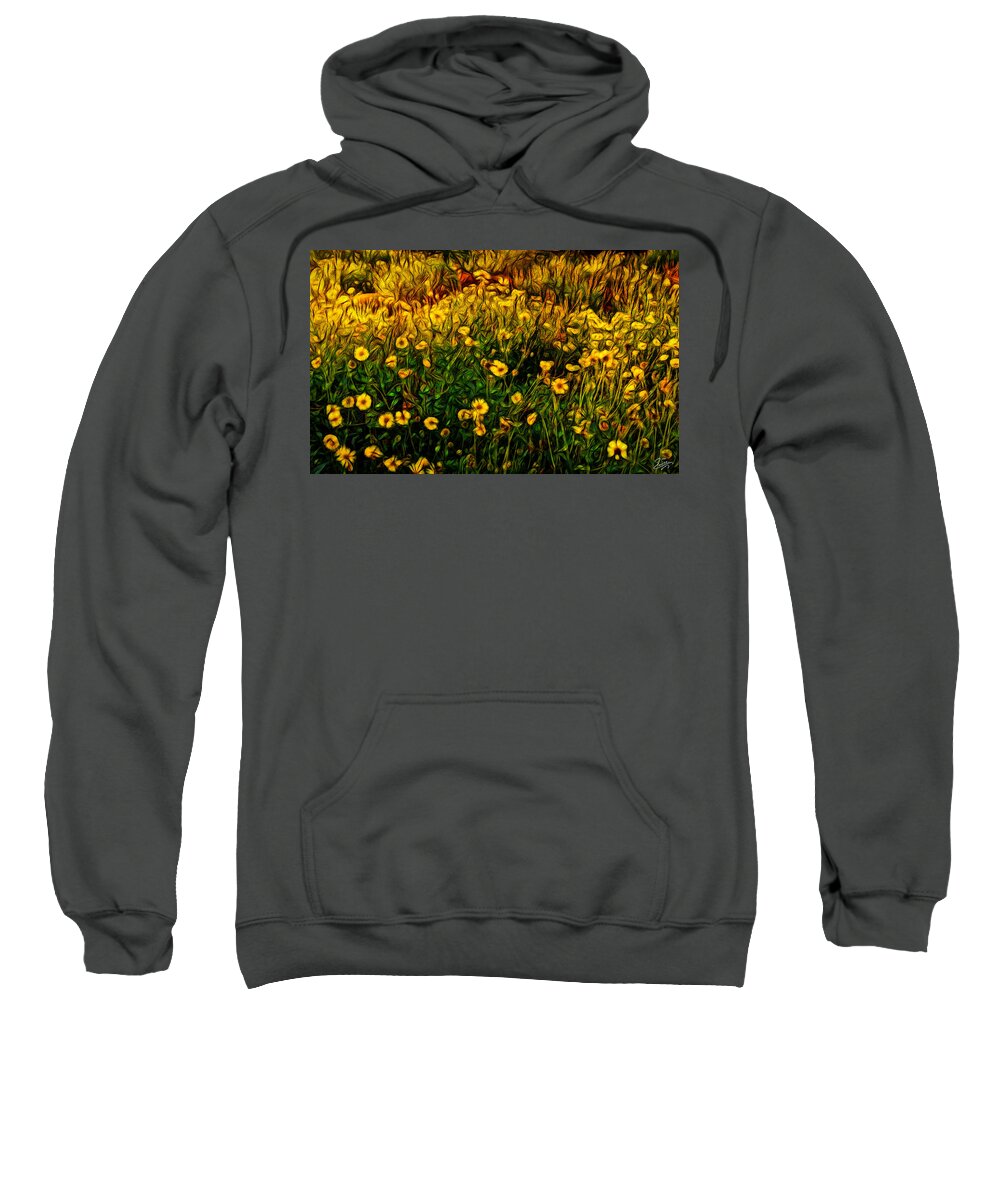 Abstract Sweatshirt featuring the digital art Wildflower Abstract by Endre Balogh