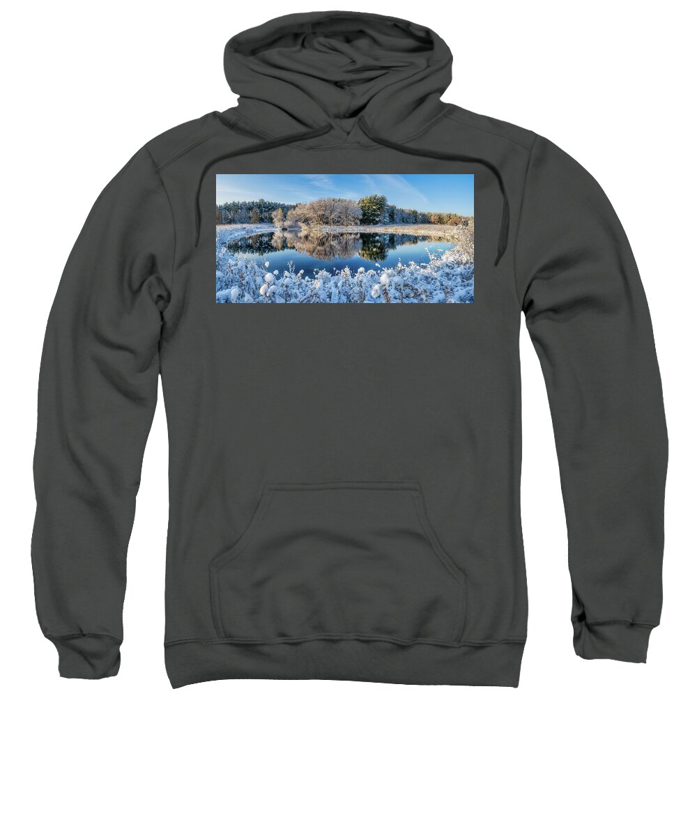 Uw Madison Arboretum Sweatshirt featuring the photograph Winter's Reflection by Brad Bellisle
