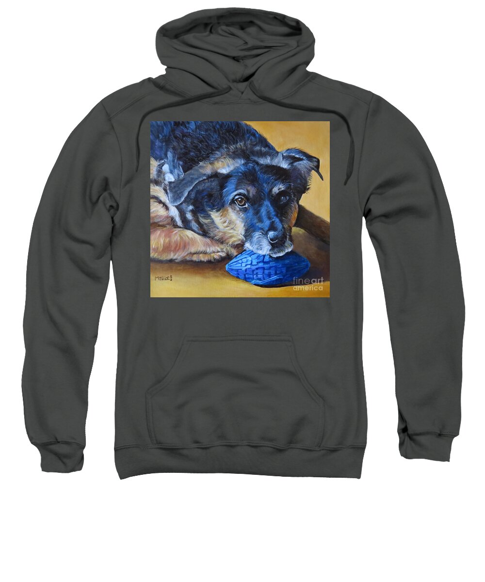 Dog Sweatshirt featuring the painting Wishful Luke by Marilyn McNish