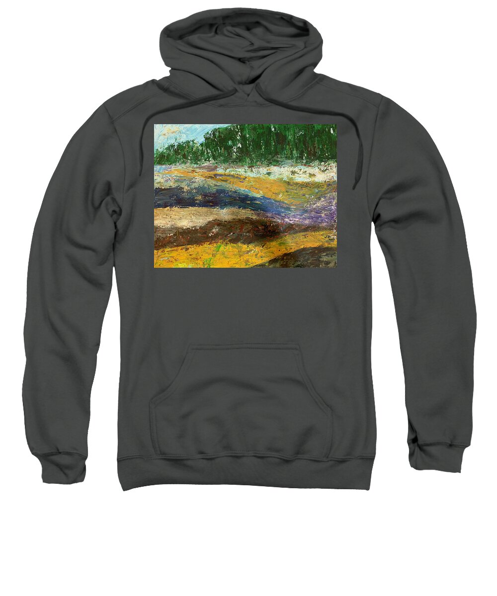 Yellowstone Sweatshirt featuring the painting Yellowstone by Raji Musinipally