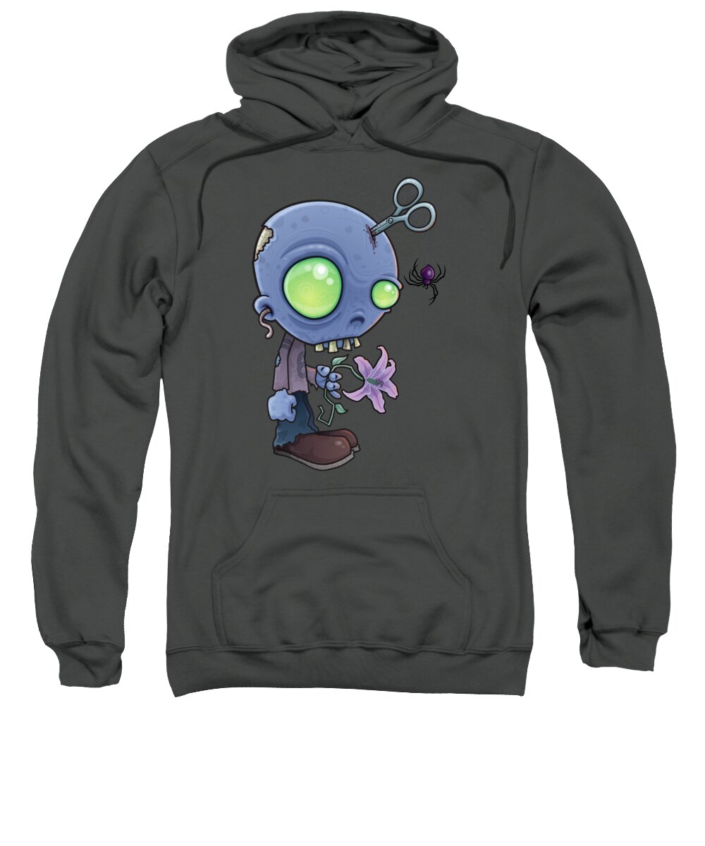 Dead Sweatshirt featuring the digital art Zombie Junior by John Schwegel