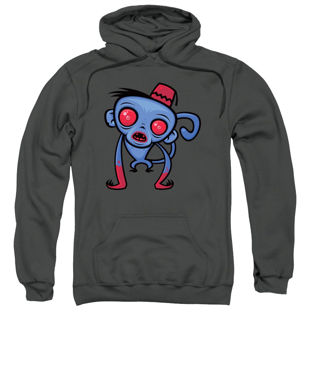 Monkey Sweatshirt featuring the digital art Zombie Monkey by John Schwegel