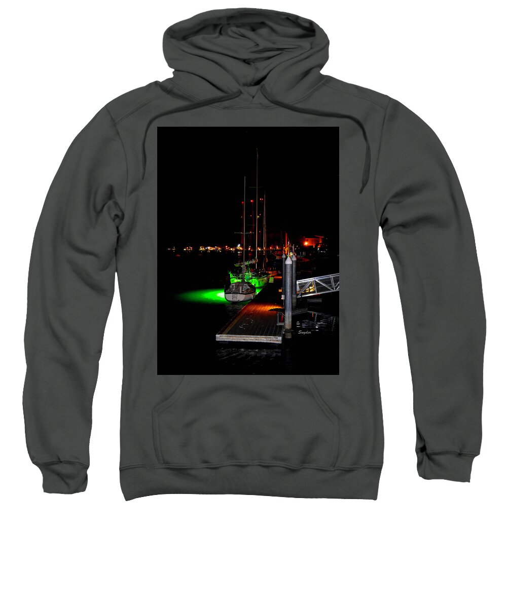 Morro Bay California Sweatshirt featuring the photograph A Quite Evening at Morro Bay Yacht Club #1 by Barbara Snyder