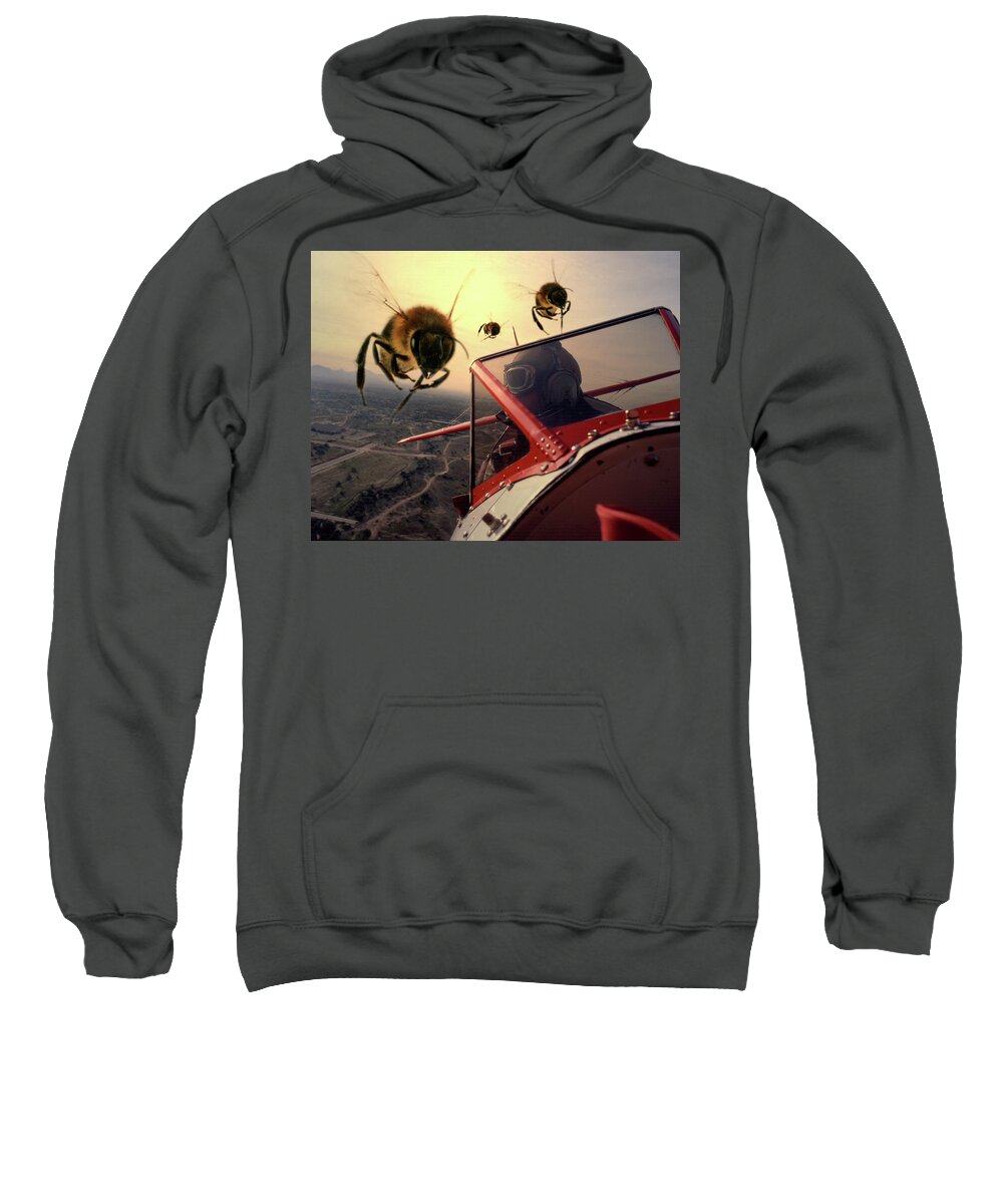 Fantasy Sweatshirt featuring the photograph Bee Attack 2 by Jim Painter