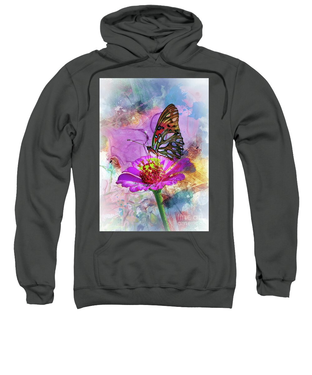 Butterfly Sweatshirt featuring the digital art Butterfly #2 by Anthony Ellis