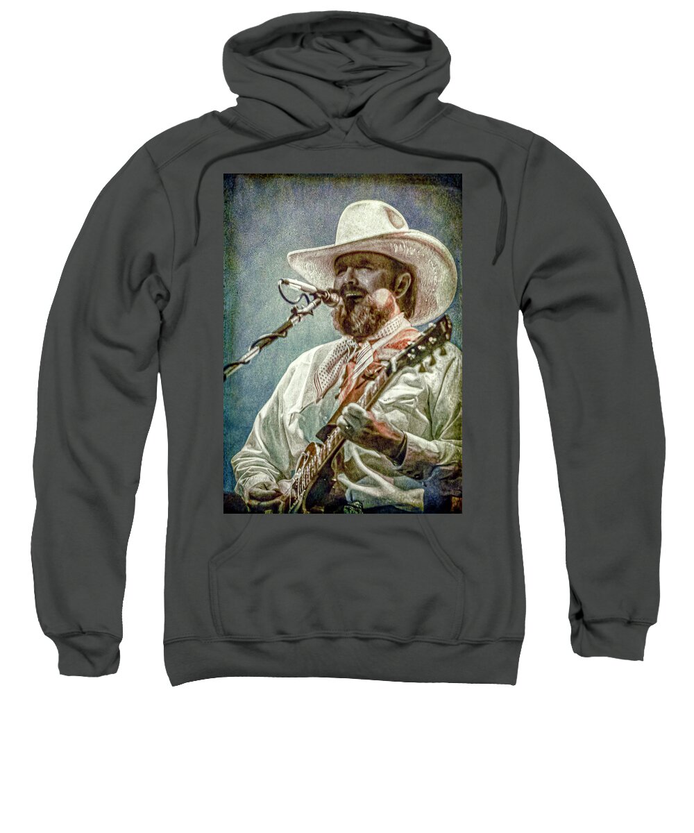 © 2020 Lou Novick All Rights Reversed Sweatshirt featuring the photograph Charlie Daniels #1 by Lou Novick