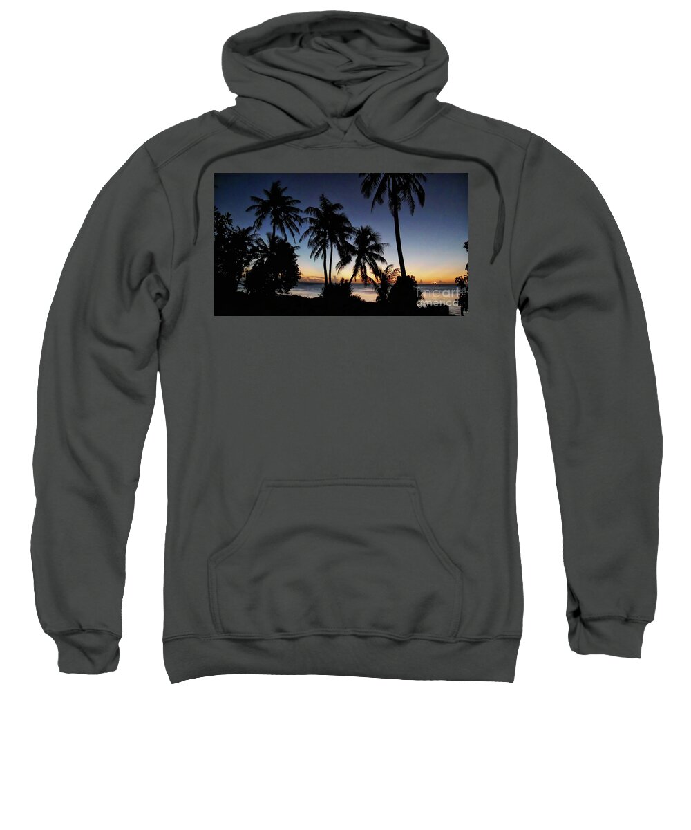 Sunset Landscape Sweatshirt featuring the photograph Coconut trees at sunset #1 by On da Raks