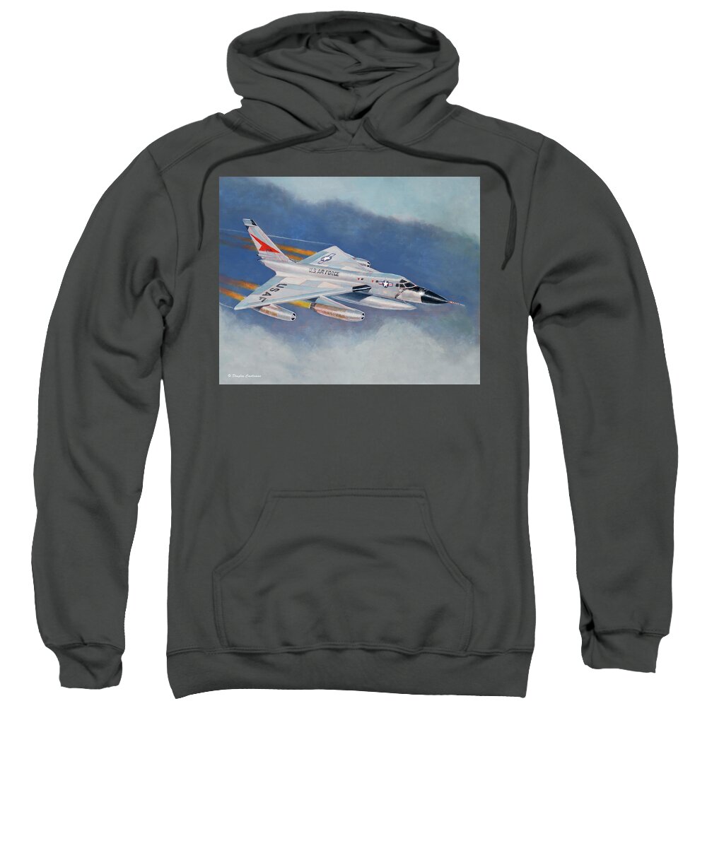 Aviation Sweatshirt featuring the painting Convair B-58A Hustler #1 by Douglas Castleman