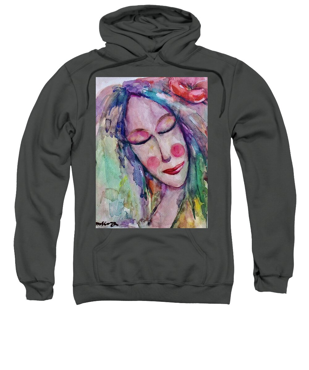 Dream Sweatshirt featuring the painting Dreaming #1 by Mikyong Rodgers