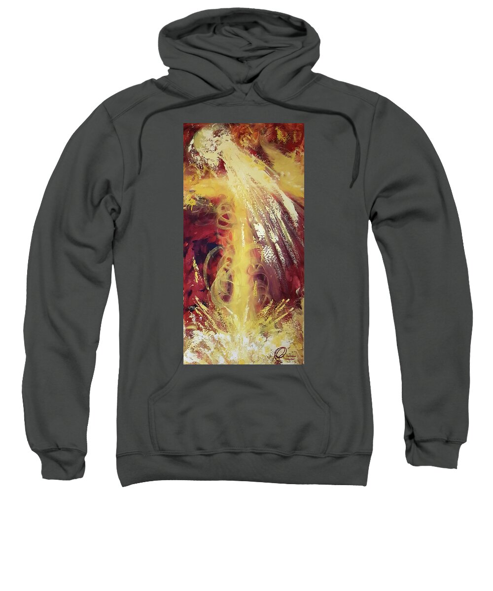 Red Sweatshirt featuring the painting Extravagant Love by Christine Cloutier
