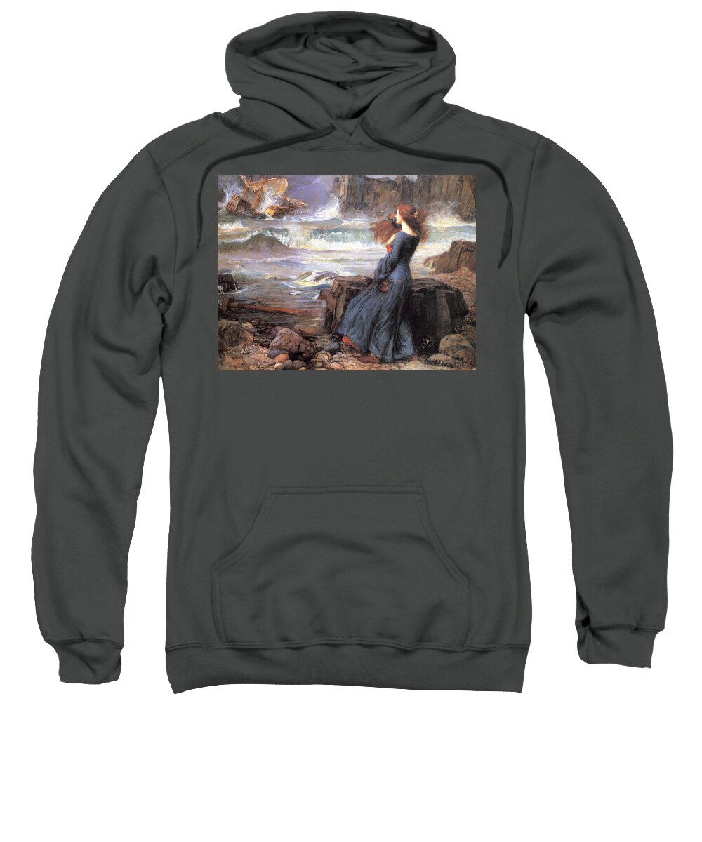 20th Century Painter Sweatshirt featuring the painting Miranda - The Tempest, from 1916 by John William Waterhouse