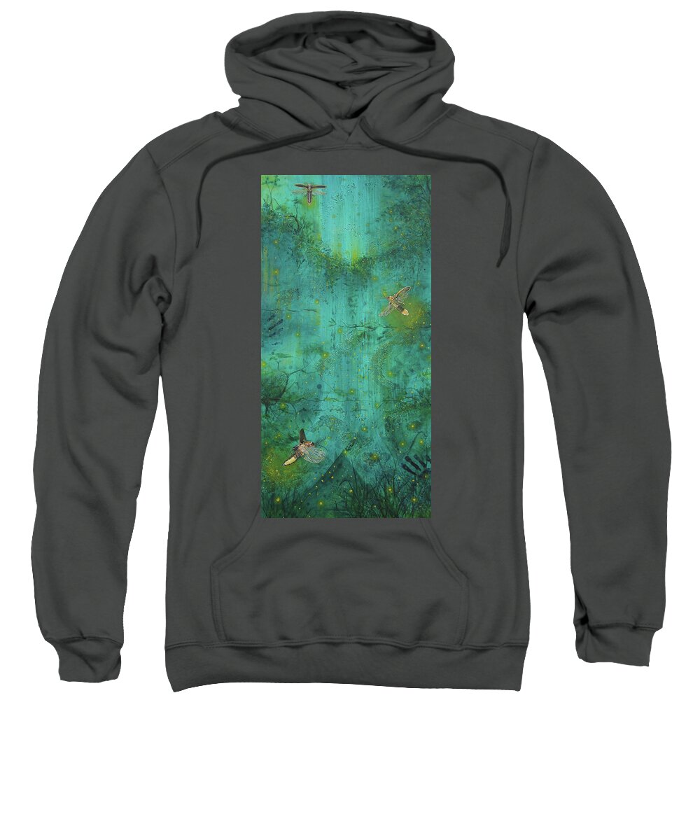 Firefly Sweatshirt featuring the painting Navigators through the Darkness #1 by Pamela Kirkham