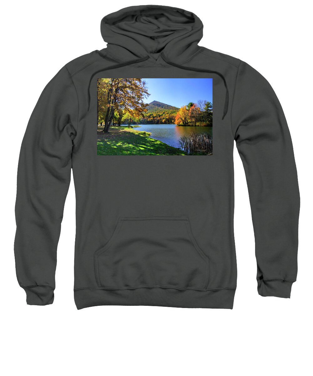 Color Sweatshirt featuring the photograph Peaks of Otter Lake -1 #1 by Alan Hausenflock