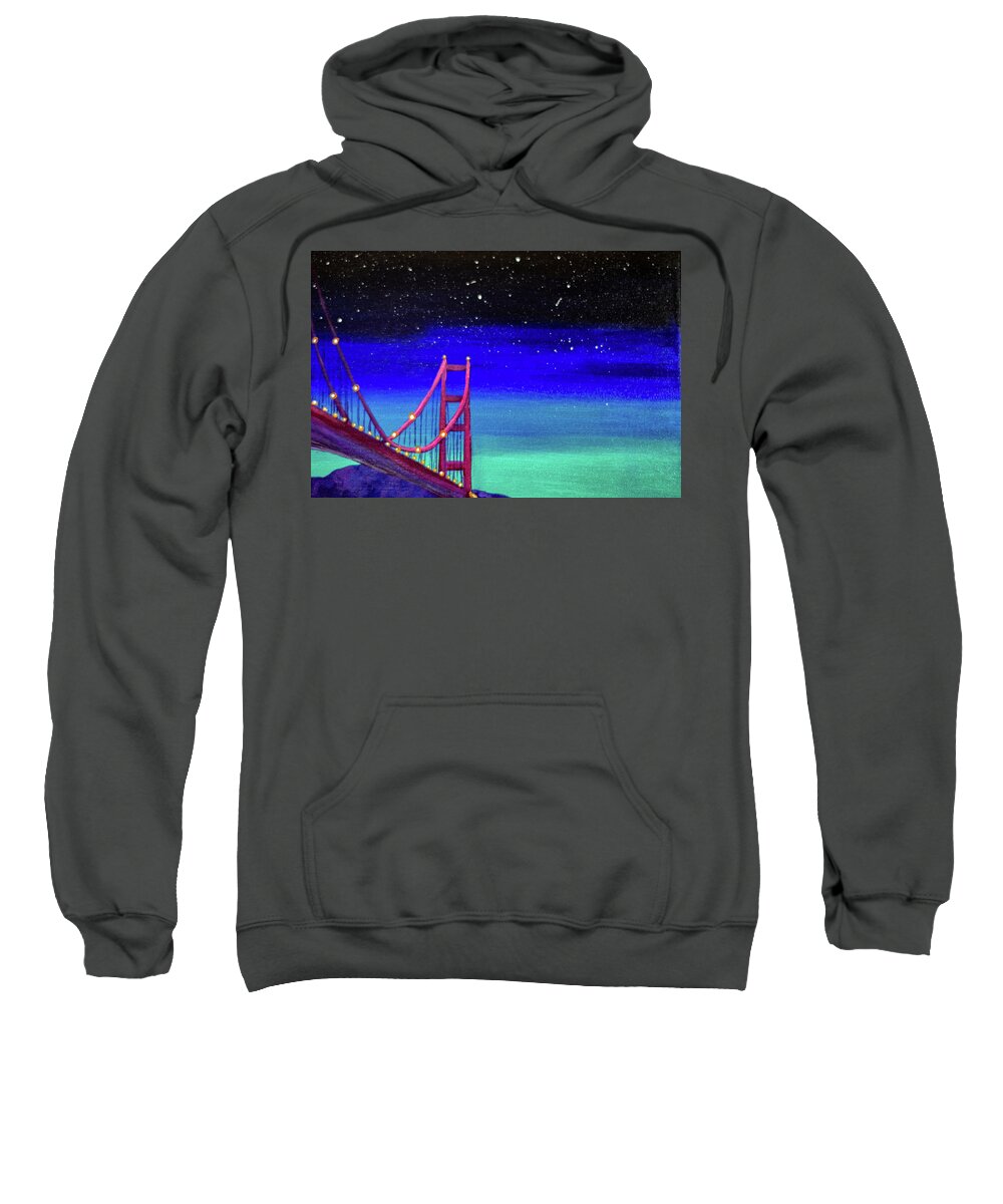 Golden Gate Bridge Sweatshirt featuring the painting The Empty Feeling of New #1 by Ashley Wright