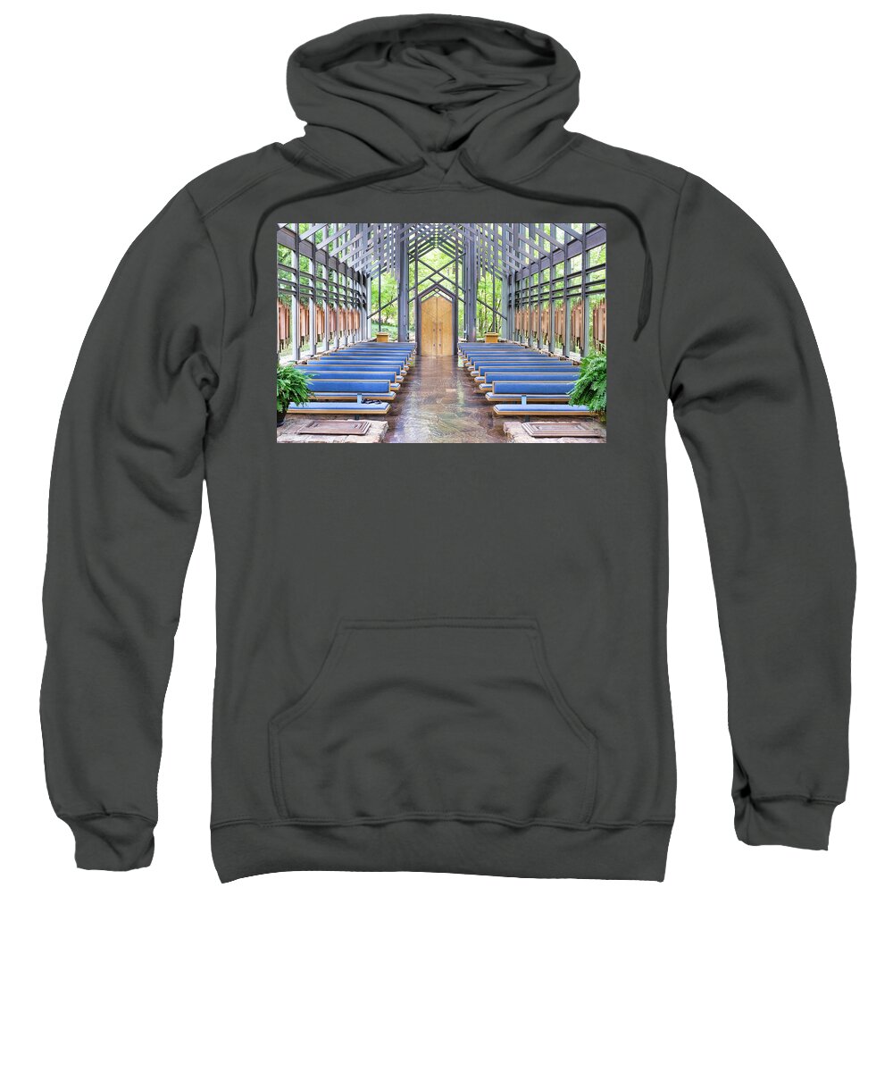 The Thorncrown Chapel In Eureka Springs Arkansas Sweatshirt featuring the photograph The Thorncrown Chapel Eureka Springs Arkansas #1 by Robert Bellomy