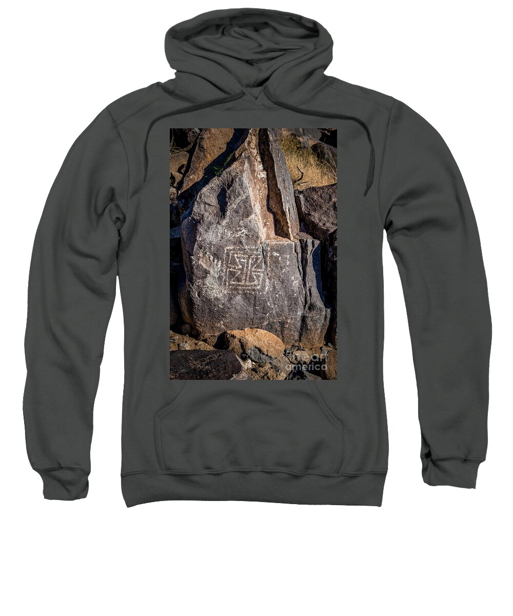Ancient Sweatshirt featuring the photograph Three Rivers Petroglyphs #3 by Blake Webster