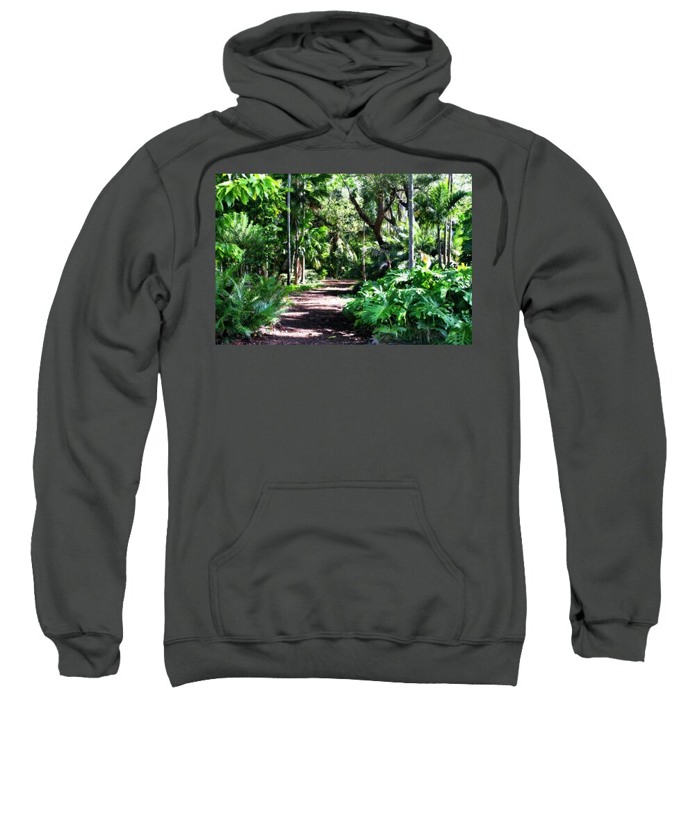 Color Sweatshirt featuring the photograph Tropical Garden -1 #1 by Alan Hausenflock