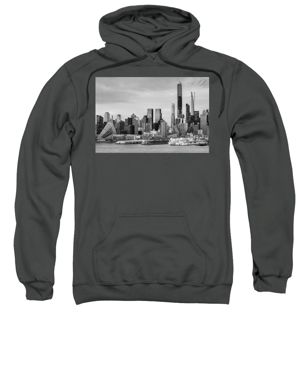 Nyc Skyline Sweatshirt featuring the photograph USNS NYC Skylne Comfort #1 by Susan Candelario
