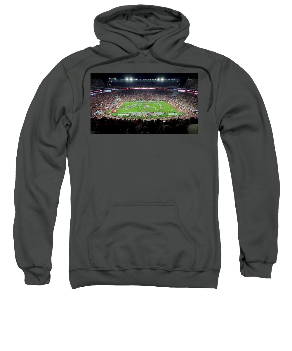 Gameday Sweatshirt featuring the photograph Night Panorama Bryant-Denny Stadium #12 by Kenny Glover